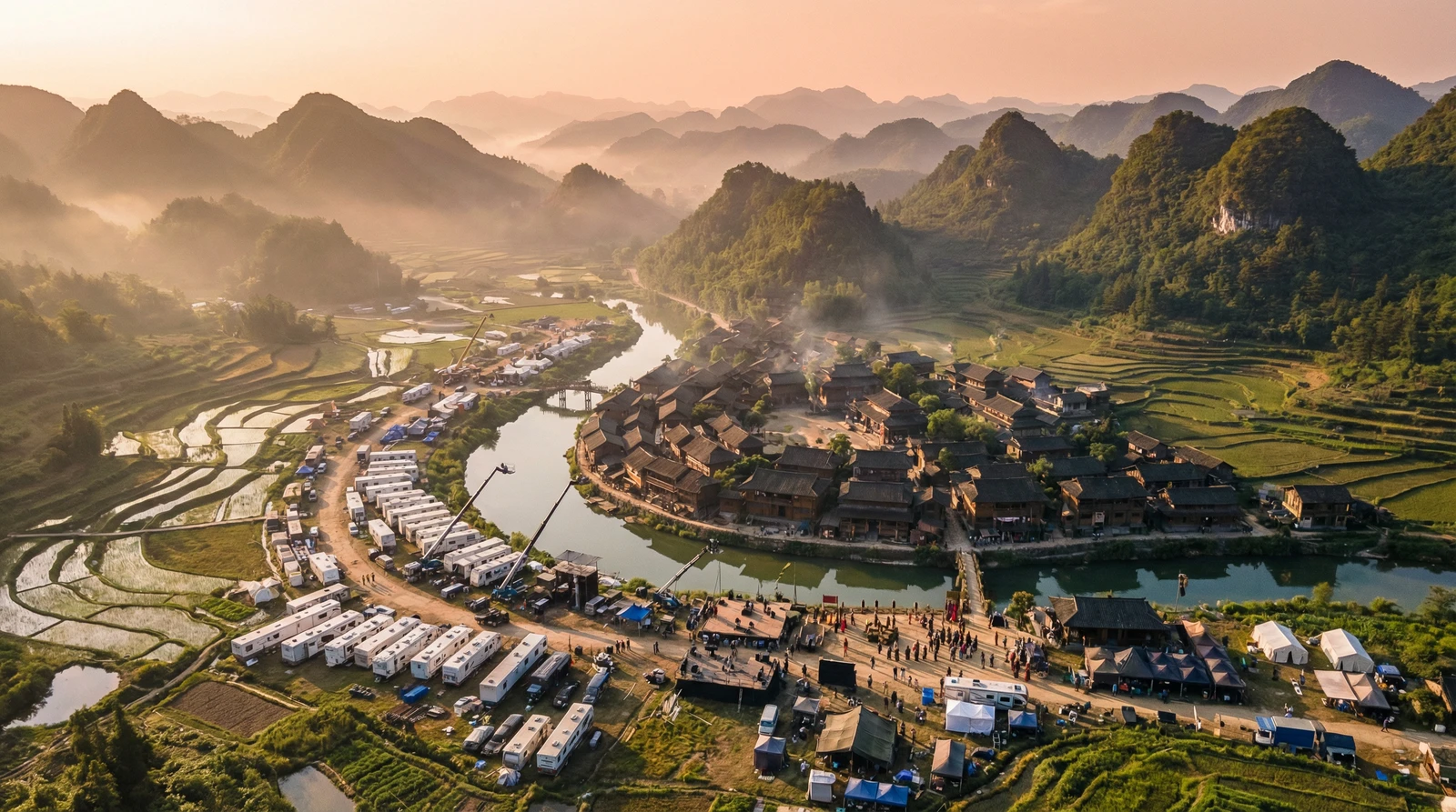 国产精品海角社区栏目航拍外景拍摄基地全景